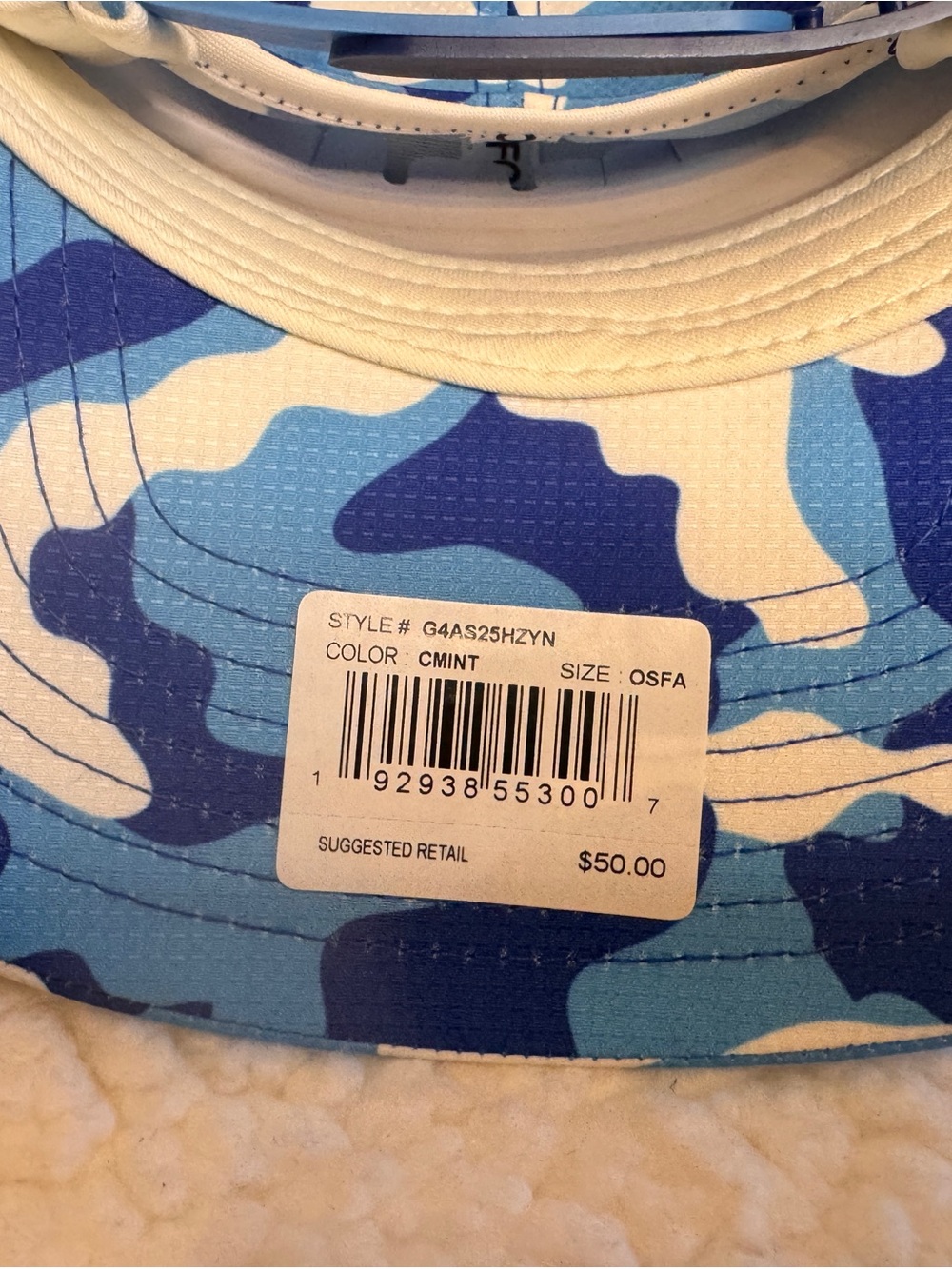Blue Camo Snapback Cap with Embroidered Logo - Picture 5 of 6